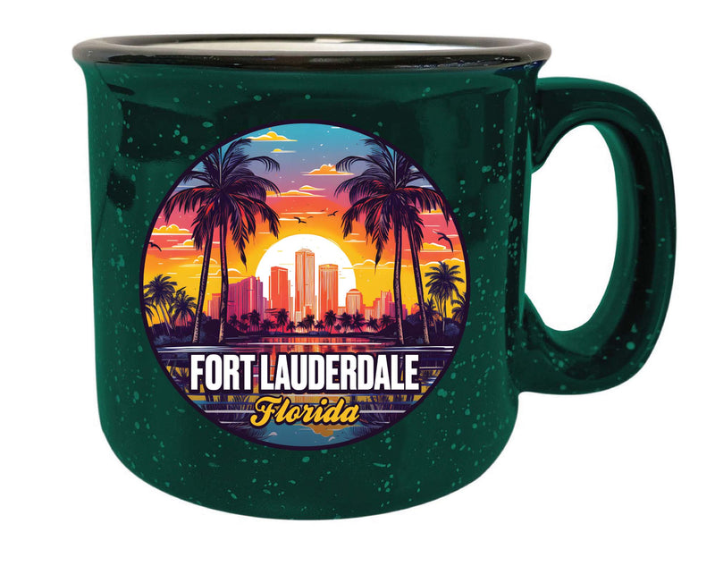 Fort Lauderdale Florida Design B Souvenir 16 oz Ceramic camping mug Green Single