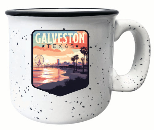 Galveston Texas Pleasure Pier Design Souvenir 16 oz Ceramic camping mug White Single