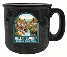 Load image into Gallery viewer, Helen Georgia Alpine Village Design Souvenir 16 oz Ceramic camping mug
