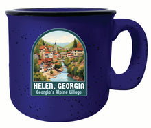 Load image into Gallery viewer, Helen Georgia Alpine Village Design Souvenir 16 oz Ceramic camping mug
