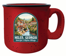 Load image into Gallery viewer, Helen Georgia Alpine Village Design Souvenir 16 oz Ceramic camping mug
