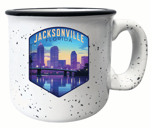 Jacksonville Florida Evening Cityscape Design Souvenir 16 oz Ceramic camping mug White Single