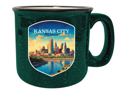 Kansas City Missouri Design A Souvenir 16 oz Ceramic camping mug Green Single