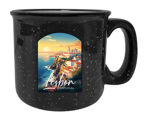 Lisbon Portugal Design B Souvenir 16 oz Ceramic camping mug Black Single