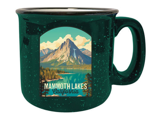 Mammoth Lakes California Design A Souvenir 16 oz Ceramic camping mug Green 2-Pack