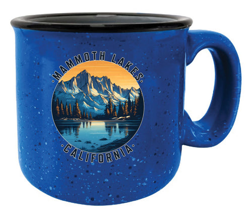 Mammoth Lakes California Design B Souvenir 16 oz Ceramic camping mug Blue Single