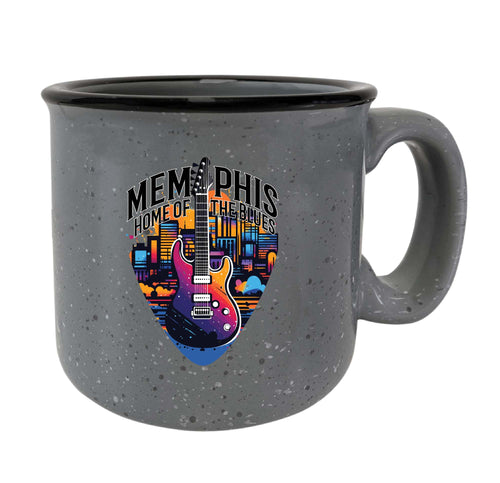 Memphis Tennessee Design B Souvenir 16 oz Ceramic camping mug Gray Single
