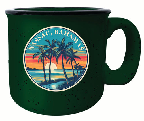 Nassau the Bahamas Design D Souvenir 16 oz Ceramic camping mug Green Single