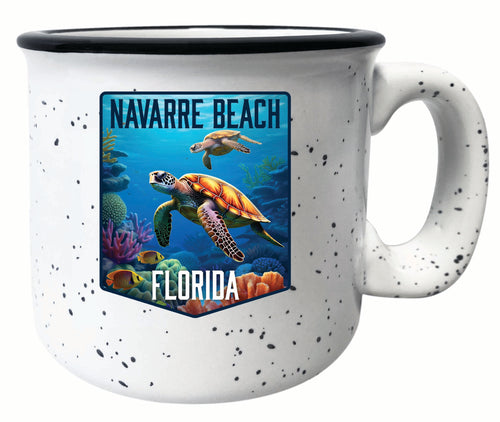 Navarre Beach Florida Underwater Turtle Design Souvenir 16 oz Ceramic camping mug White 2-Pack