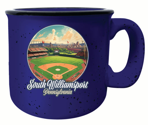 South Williamsport Pennsylvania Baseball Diamond Design Souvenir 16 oz Ceramic camping mug Blue Single
