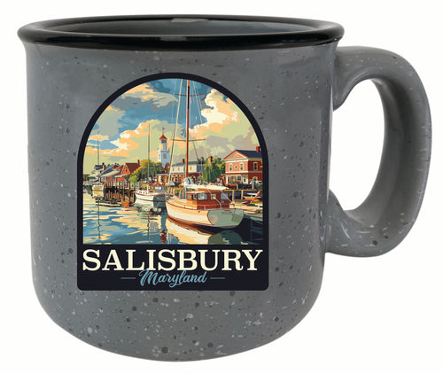 Salisbury Maryland Port of Salisbury Marina Design Souvenir 16 oz Ceramic camping mug Gray Single