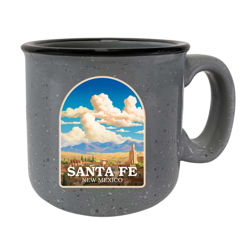 Santa Fe New Mexico Design A Souvenir 16 oz Ceramic camping mug Gray 4-Pack