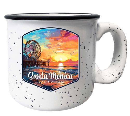Santa Monica California Design A Souvenir 16 oz Ceramic camping mug White Single