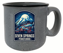 Load image into Gallery viewer, Seven Springs Pennsylvania Snowy Village Design Souvenir 16 oz Ceramic camping mug
