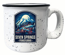 Load image into Gallery viewer, Seven Springs Pennsylvania Snowy Village Design Souvenir 16 oz Ceramic camping mug White 4-Pack
