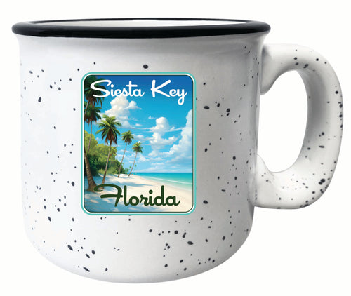 Siesta Key Beach Florida Tropical Beach Design Souvenir 16 oz Ceramic camping mug White Single