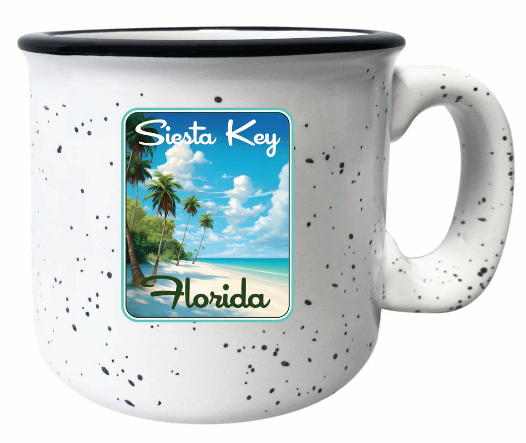 Siesta Key Beach Florida Tropical Beach Design Souvenir 16 oz Ceramic camping mug White Single