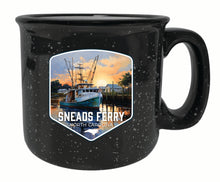 Load image into Gallery viewer, Sneads Ferry North Carolina Shrimp Boat Design Souvenir 16 oz Ceramic camping mug
