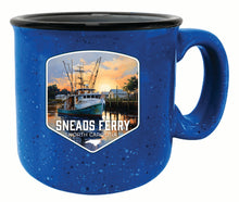 Load image into Gallery viewer, Sneads Ferry North Carolina Shrimp Boat Design Souvenir 16 oz Ceramic camping mug

