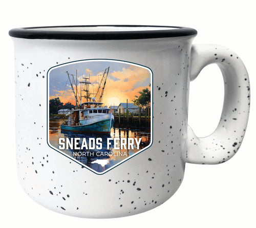 Sneads Ferry North Carolina Shrimp Boat Design Souvenir 16 oz Ceramic camping mug White 4-Pack