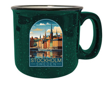 Load image into Gallery viewer, Stockholm Sweden Design A Souvenir 16 oz Ceramic camping mug Green 2-Pack
