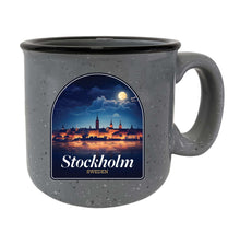 Load image into Gallery viewer, Stockholm Sweden Design B Souvenir 16 oz Ceramic camping mug Gray 4-Pack
