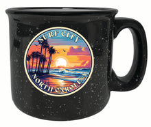 Load image into Gallery viewer, Surf City North Carolina Palm Sunset Design Souvenir 16 oz Ceramic camping mug
