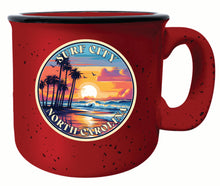 Load image into Gallery viewer, Surf City North Carolina Palm Sunset Design Souvenir 16 oz Ceramic camping mug Red 4-Pack
