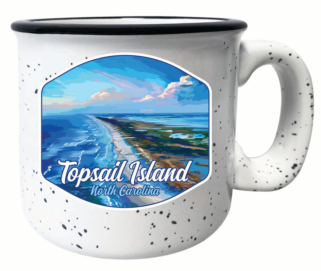 Topsail Island North Carolina Aerial View Design Souvenir 16 oz Ceramic camping mug