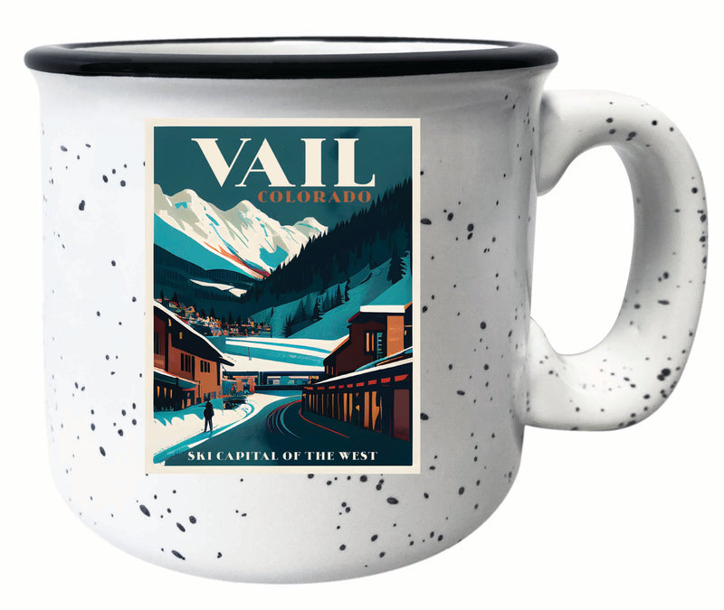 Vail Colorado Design B Souvenir 16 oz Ceramic camping mug White 4-Pack