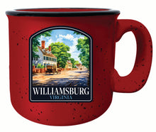 Load image into Gallery viewer, Williamsburg Virginia Colonial Street Design Souvenir 16 oz Ceramic camping mug
