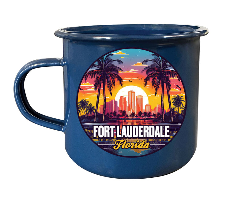 Fort Lauderdale Florida Design B Souvenir Tin Camper Coffee Mug Navy Single