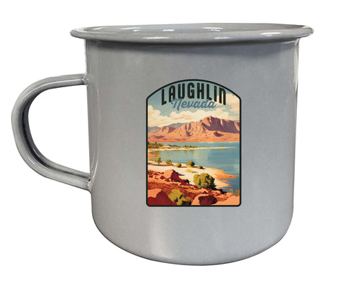Laughlin Nevada Design B Souvenir Tin Camper Coffee Mug Gray 2-Pack