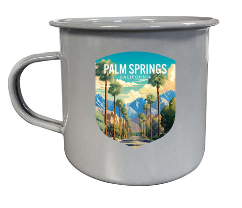 Palm Springs California Design A Souvenir Tin Camper Coffee Mug Gray 4-Pack