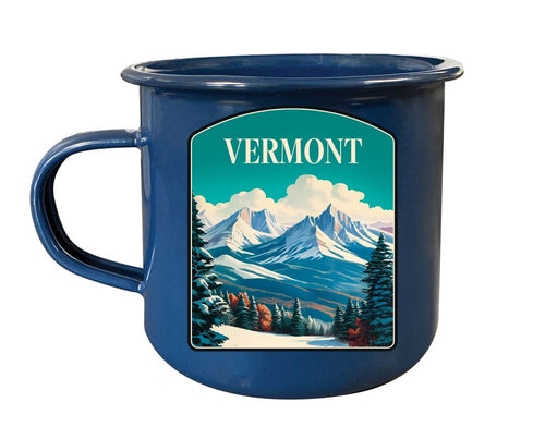 Vermont Design A Souvenir Tin Camper Coffee Mug Navy 2-Pack