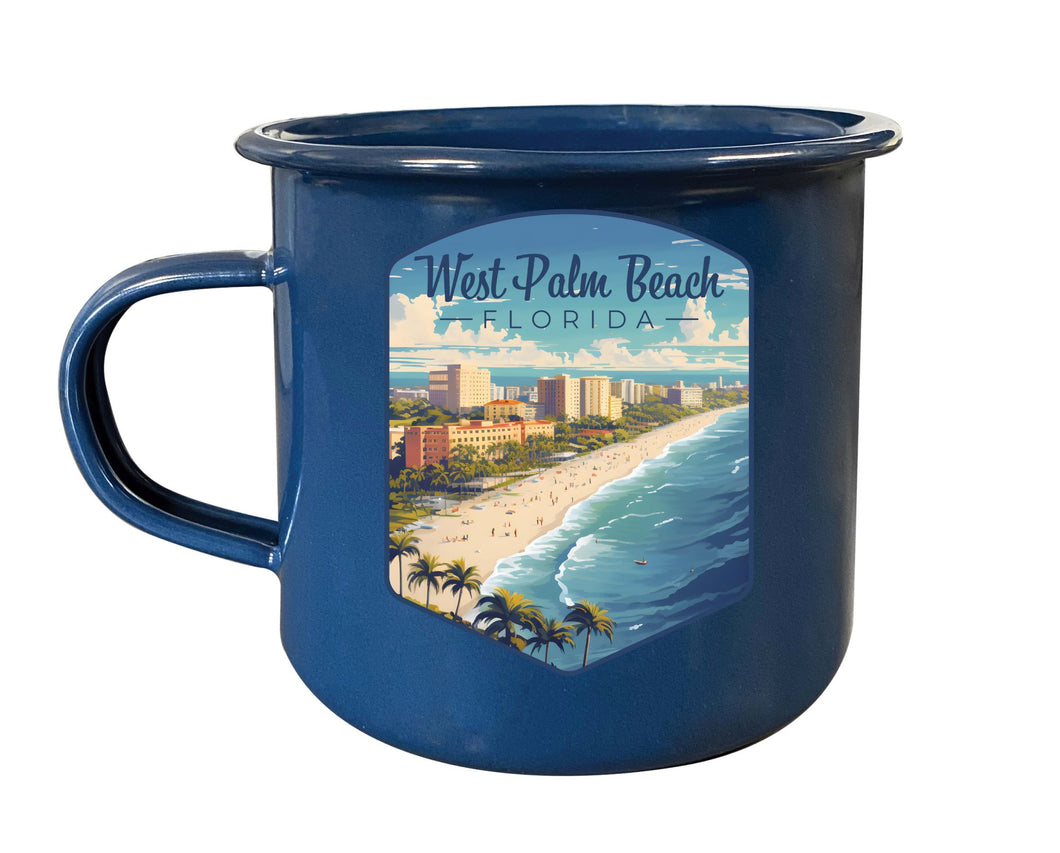 West Palm Beach Florida Design A Souvenir Tin Camper Coffee Mug Navy 2-Pack