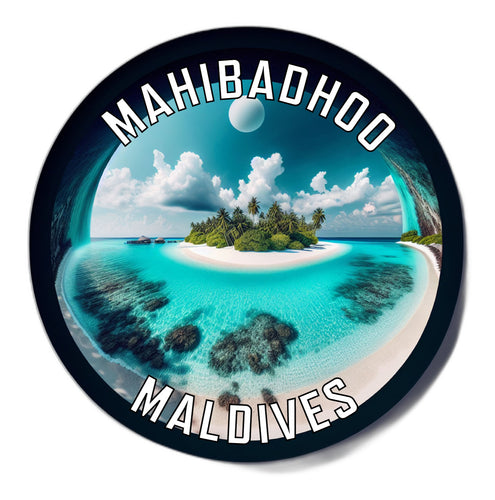 Mahibadhoo Maldives Souvenir Die Cut Flat Magnet 2-Inch