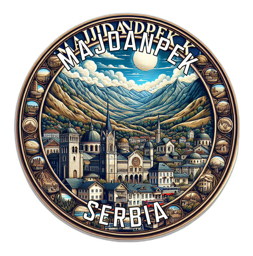 Majdanpek Serbia Souvenir Die Cut Flat Magnet 3-Inch