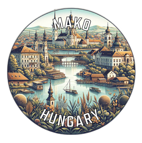Mako Hungary Souvenir Die Cut Flat Magnet 6-Inch