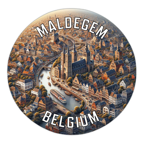 Maldegem Belgium Souvenir Die Cut Flat Magnet 2-Inch
