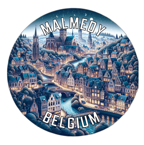 Malmedy Belgium Souvenir Die Cut Flat Magnet 3-Inch