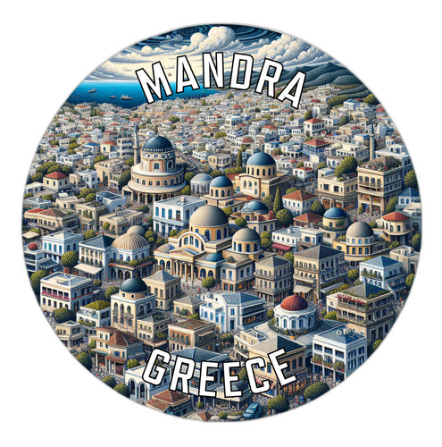 Mandra Greece Souvenir Die Cut Flat Magnet 2-Inch