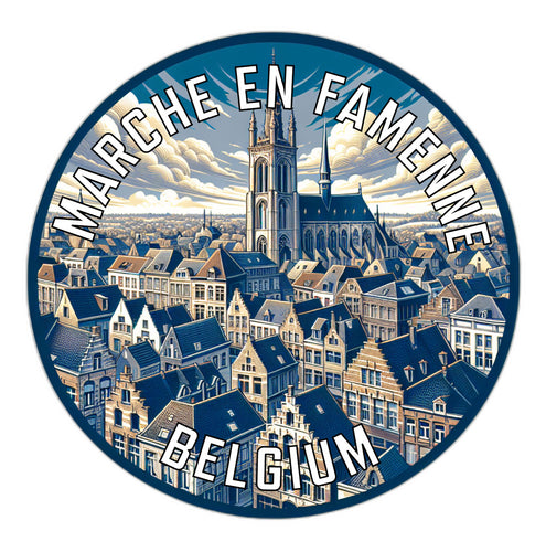 Marche en Famenne Belgium Souvenir Die Cut Flat Magnet 6-Inch