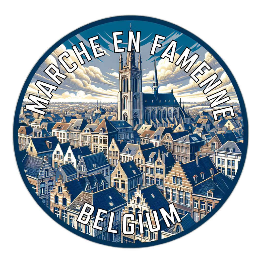Marche en Famenne Belgium Souvenir Die Cut Flat Magnet 6-Inch