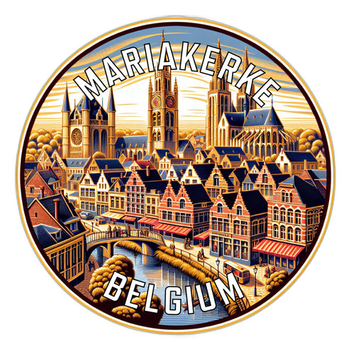 Mariakerke Belgium Souvenir Die Cut Flat Magnet 6-Inch