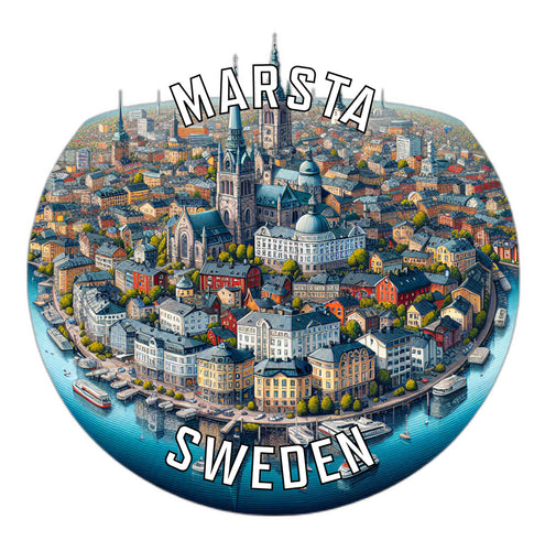 Marsta Sweden Souvenir Die Cut Flat Magnet 6-Inch