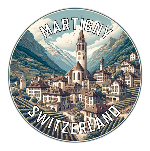Martigny Switzerland Souvenir Die Cut Flat Magnet 2-Inch