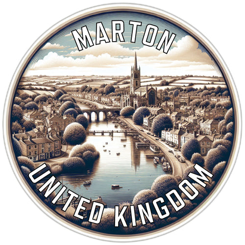 Marton United Kingdom Souvenir Die Cut Flat Magnet 6-Inch