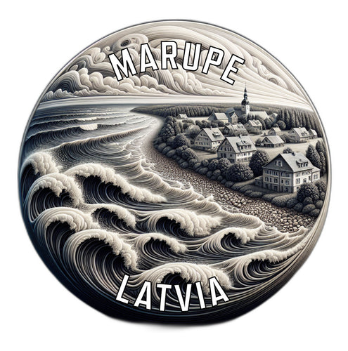 Marupe Latvia Souvenir Die Cut Flat Magnet 6-Inch
