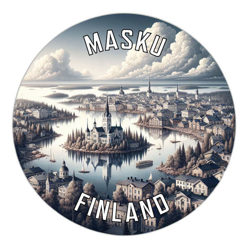 Masku Finland Souvenir Die Cut Flat Magnet 3-Inch
